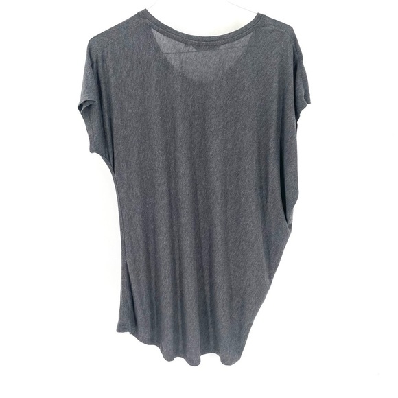 Athleta Threadlight Asym Relaxed Heather Gray Short Sleeve T Shirt Tunic Top - Picture 5 of 7